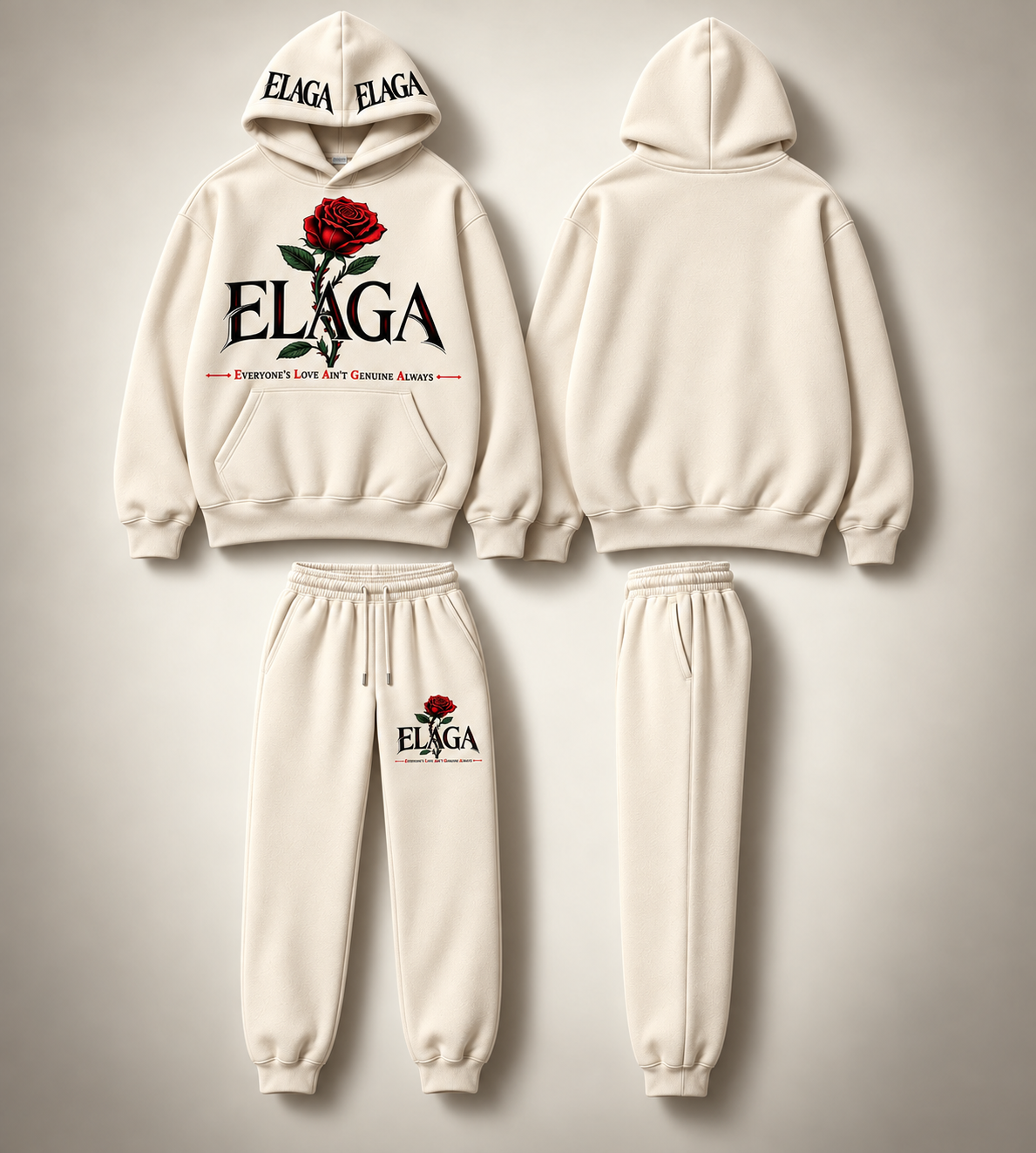 Elaga Hooded Rose Sweatsuit