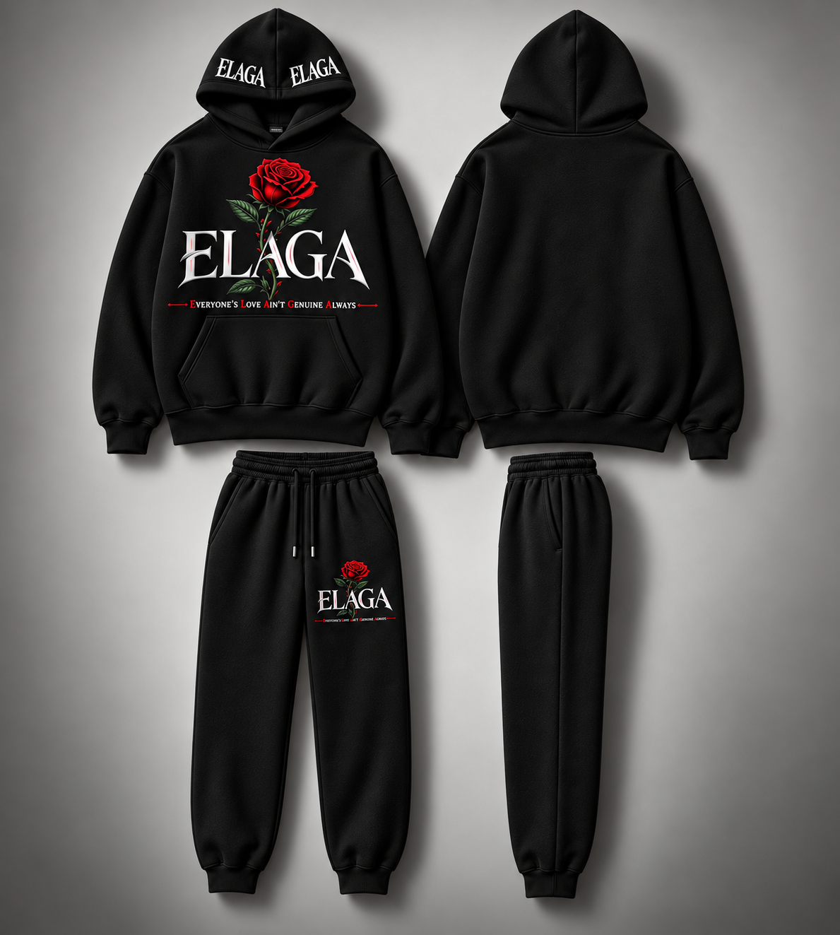 Elaga Hooded Rose Sweatsuit